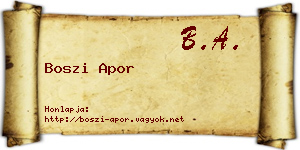 Boszi Apor névjegykártya